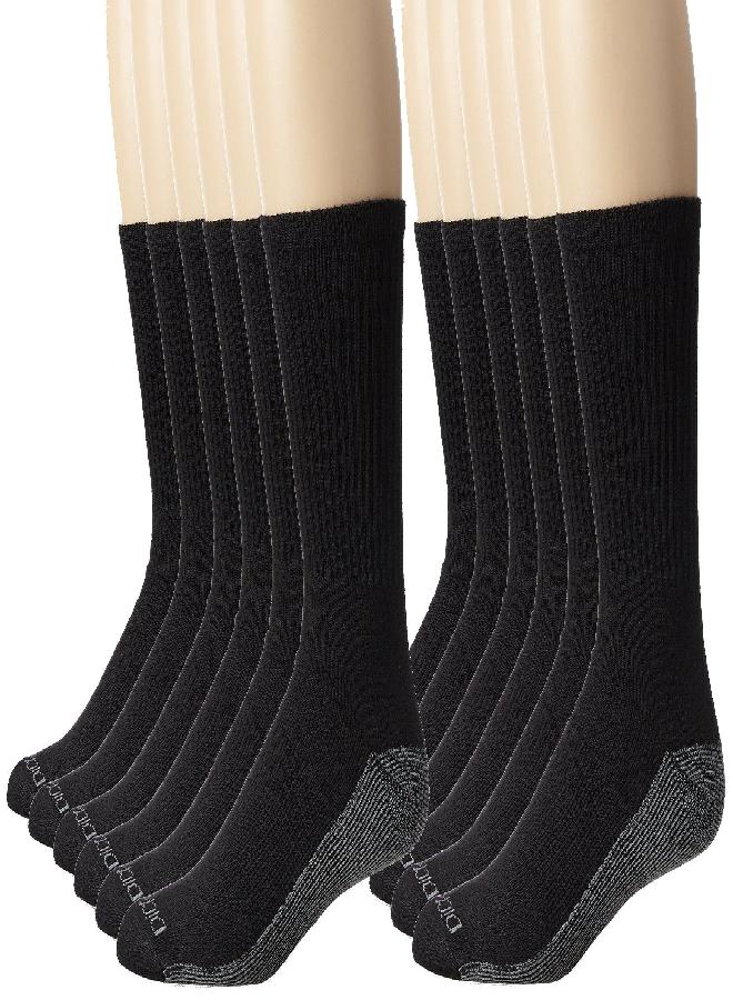 Dickies Dickies Men's Dri-tech Moisture Control Crew Socks Multipack, Black (12 Pairs), Shoe Size: 6-12  - Image 2