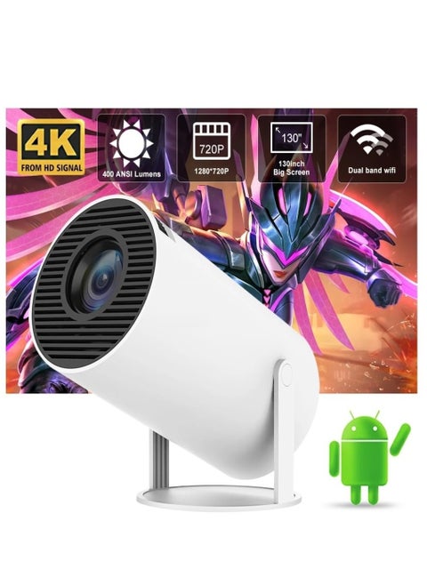 Free Style Projector for Home 4K support 720P Native HD Portable Projector Android 11 YouTube Builtin Apps 5G WiFi Auto Keystone 3500 lumens (350 ANSI) 3 Watt Speaker 176" Screen Compatible 4K TV Stic
