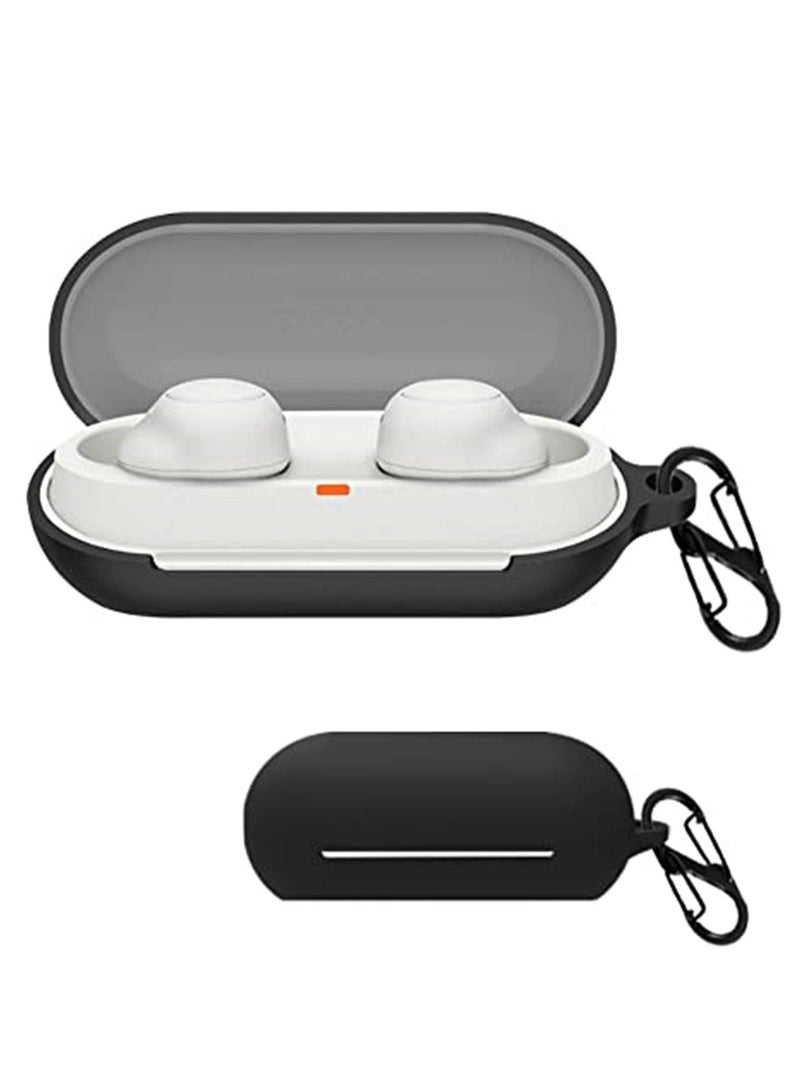 Silicone Case Cover for Sony WF-C700N Bluetooth Headphones Soft Silicone Cover Shockproof Protective Sleeve with Carabiner  - Image 1