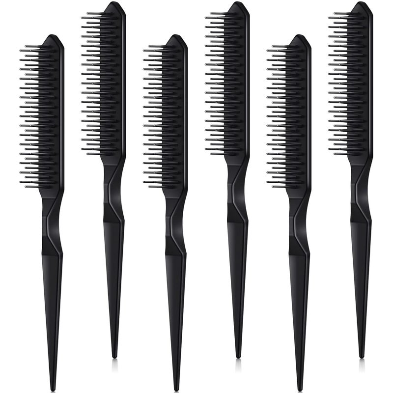 6 Pieces 3 Row Detangling Combs for Curly Natural Womens Hair  Parting Defining and Separating Hair and Wigs for Salon Hairstylists and Hairdressers