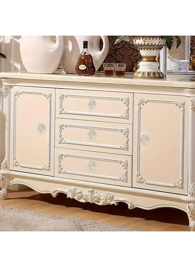 6 Pieces Ivory White Zinc Alloy Cabinet Door Handles Drawer Knobs Vintage Design - Image 4