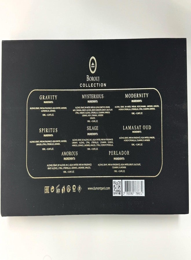 Dumont Borouj 8 Piece Discover Set For Women and Men (Perladore+Spiritus+ Mysterious+ Amorous+ Gravity+ Lamasat Oud+ Modernity +Silage) 10 ml each - Image 4