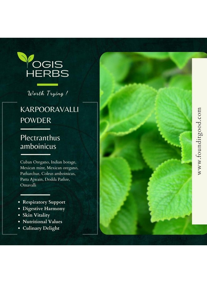 YOGIS HERBS Karpooravalli Herbal Powder - 100% Natural Supplement for Respiratory Support, Digestive Wellness, & Nutritional Boost (8, Ounces) - Image 2