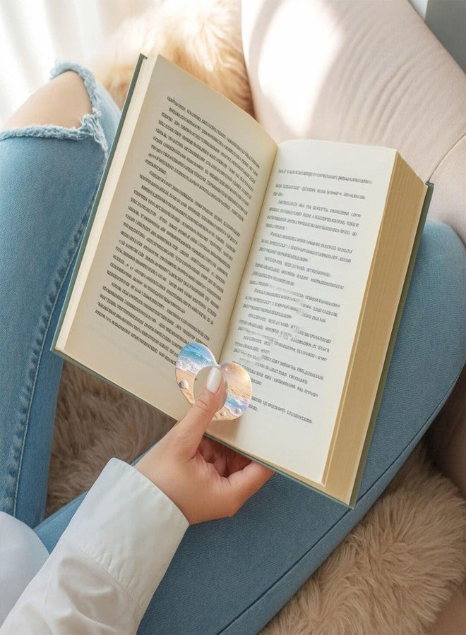 VAIIEYO حامل صفحات كتاب على شكل قلب، حامل صفحات كتاب للإبهام، ملحق للقراءة، حوامل صفحات كتب أكريليك ناعمة وخفيفة الوزن للطلاب والمعلمين ومحبي الكتب والأدباء وعشاق القراءة، هدية مثالية (للشاطئ) - Image 5