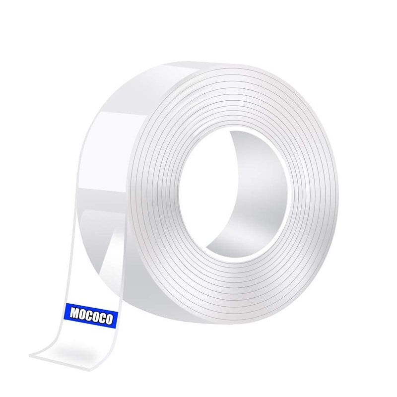 MOCOCO MOCOCO Premium Double Sided Tape Heavy Duty Multipurpose Waterproof Washable Reusable Removable for Home Kitchen office Transparent 3 Meter Pack of 1 