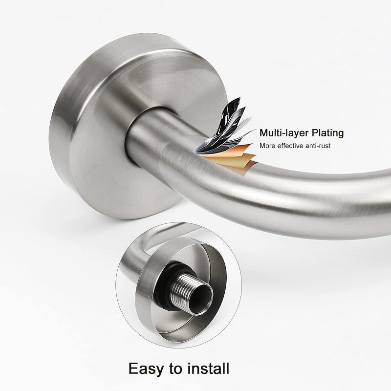 NearMoon S Shaped Shower Head Riser Arm, Shower Extender Arm with Flange, Standard 1/2" Connection- Bathroom Accessory, 10 Inch (1 Pack, Brushed Nickel) - Image 4