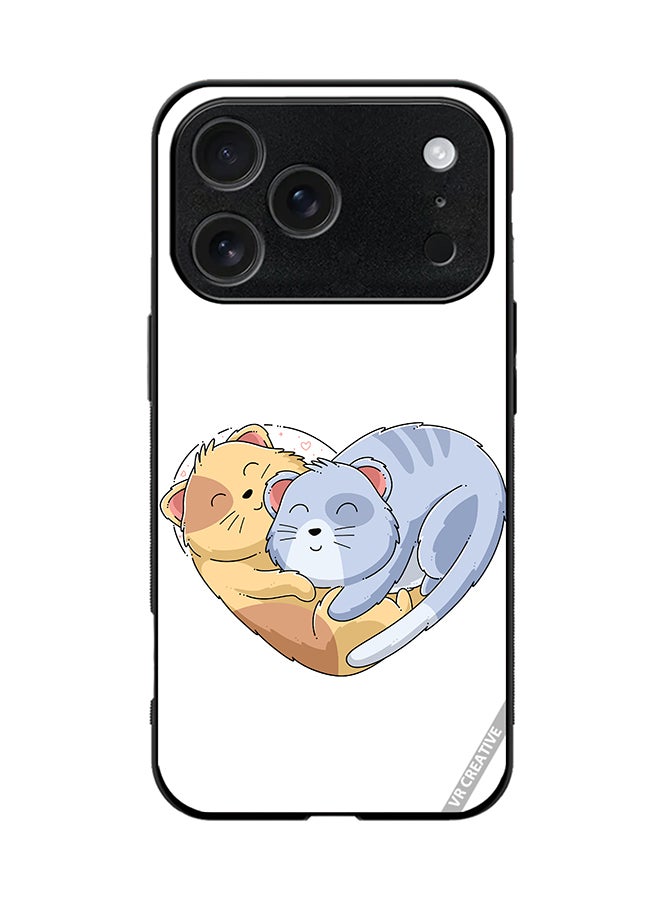 VR CREATIVE Protective Case Cover For Apple iPhone 17 Pro Klover Cat Design Multicolour