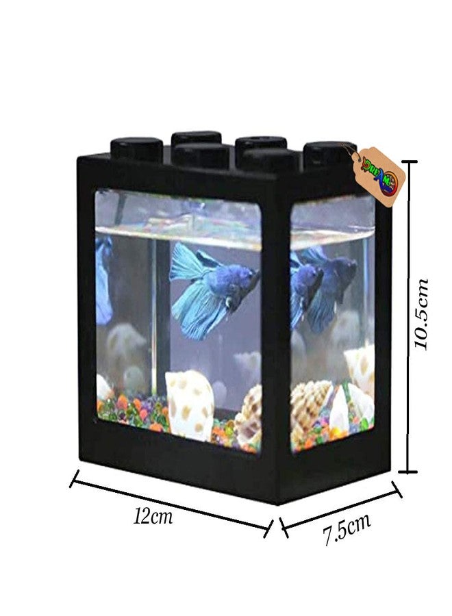 DreamAuro Mini Betta Small Fish Tank Aquarium Lego Block (12cm X 7.5 cm x 10.5 cm) (Pack of 1) - Image 3