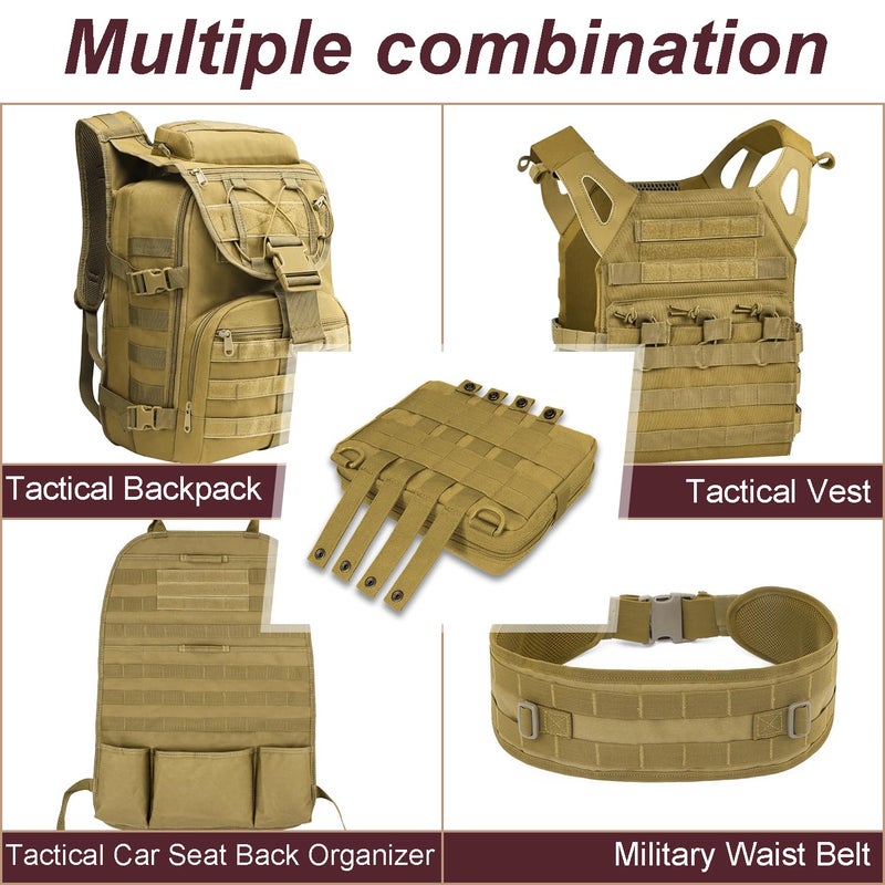 ManTangSun 6 Inch Molle Straps with Snaps, 4 Pack Nylon Molle Webbing Straps, Tactical Strap Connectors for Backpack and Outdoor Bag - Black - Image 2