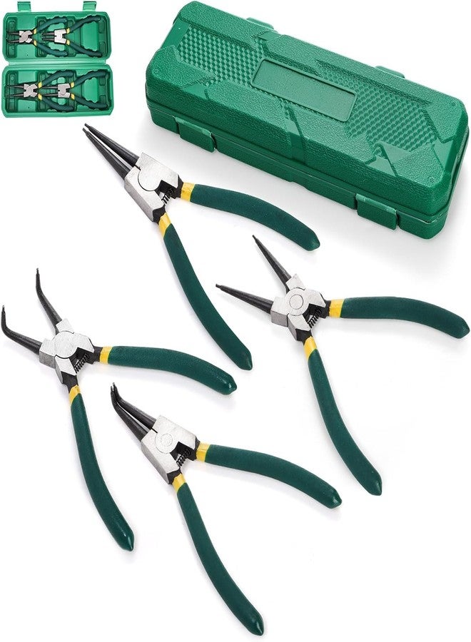 Serplex® 4Pcs Snap Ring Pliers Set with Storage Case 7 Inch Straight Tip Circlip Pliers & Bent Tip Circlip Pliers for Installing and Removing Circlips Reliable Retaining Ring Removal Tool Kit - Image 1