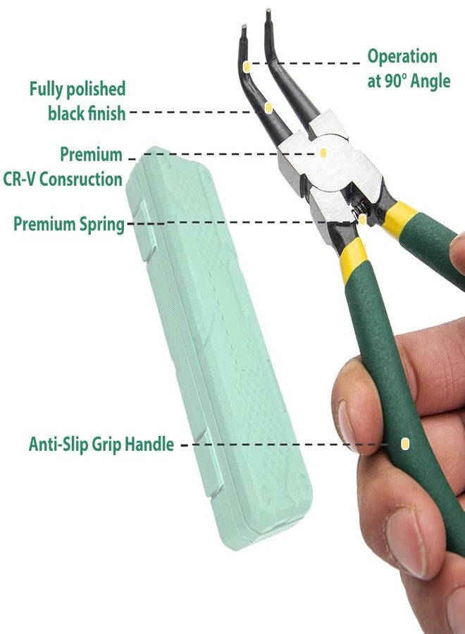 Serplex® 4Pcs Snap Ring Pliers Set with Storage Case 7 Inch Straight Tip Circlip Pliers & Bent Tip Circlip Pliers for Installing and Removing Circlips Reliable Retaining Ring Removal Tool Kit - Image 4