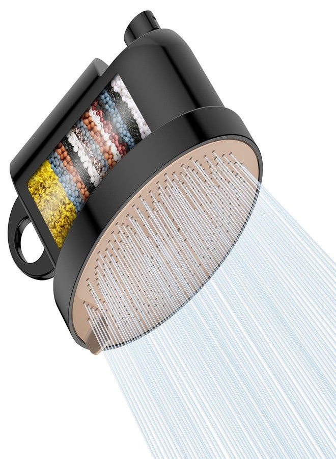 MakeFit Filtered Shower Head - 5 Settings High Pressure Rain Shower Head for Hard Water Softener - Easy Install & Replace - Bathroom Showerhead to Remove Chlorine & Heavy Metals (Matte Black) - Image 1