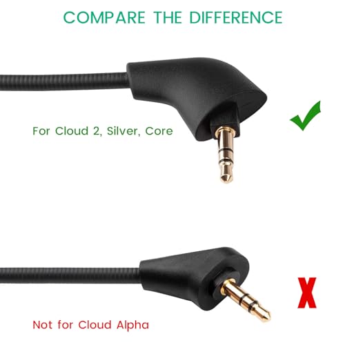 Smays Replacement Microphone for Hyper X Cloud II, Cloud X, Cloud Core, Cloud Pro, and Kingston HyperX Cloud Silver Gaming Headsets - 3.5mm Boom Mic, 2-Pack - Image 2