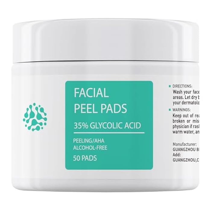 YAFUSIPE Glycolic Acid Toner Pads 35% AHA Facial Resurfacing Exfoliate Salicylic Acid Exfoliating Face Wipes Chemical Peel Exfoliant Peeling Glycolic Peel Pad for Wrinkles Acne Blemish 50 Pads - Image 1