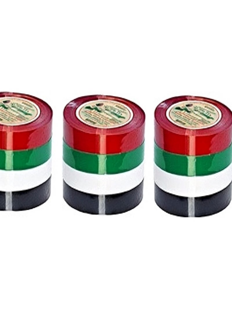 اليوم الوطني الإمارات العربية المتحدة العلم 4 ألوان جميلة الصلبة الشريط لفة حزمة من 3 - Image 1