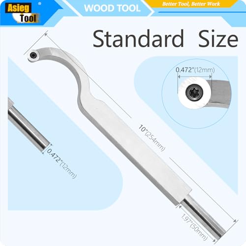Asieg Tool Swan Hollower 10 Inches Wood Turning Tool Carbide Tipped Lathe Chisel Tool Bar with Ci3 12mm Round Carbide Insert Cutter for Wood Hobbyist or DIY or Carpenter, Handle not Include - Image 2