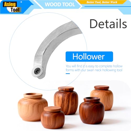 Asieg Tool Swan Hollower 10 Inches Wood Turning Tool Carbide Tipped Lathe Chisel Tool Bar with Ci3 12mm Round Carbide Insert Cutter for Wood Hobbyist or DIY or Carpenter, Handle not Include - Image 4
