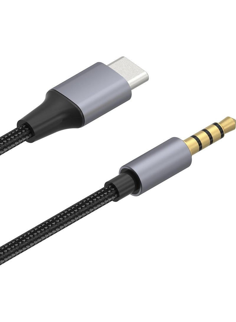 سلك توصيل USB C إلى سماعة الرأس 3.5 مم للسيارة، محول كبل الصوت من نوع C إلى مقبس AUX 3.5 مم متوافق مع Samsung Galaxy S24 S23 S22 S21 Note 20، Pixel 4 5 XL بطول 1 متر. - Image 3