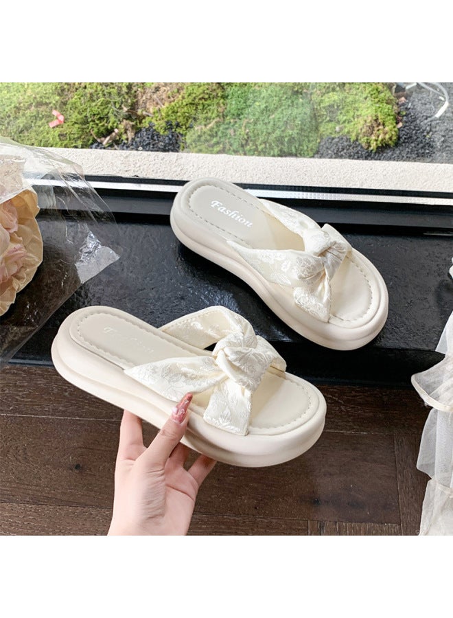 Chinese Style Slippers For Women Summer Outer Wear  New Thick-soled Casual Beach Sandals Fashionable Versatile One-line Sandals