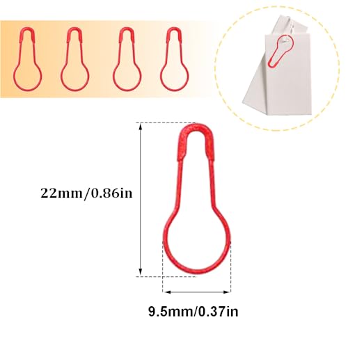 Ruidee 1000 pcs Metal Safety Pins Gourd Bulb Calabash Bead Needle Pin Clothing Tag Pin DIY Home Accessories (Red) - Image 2