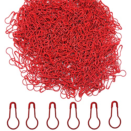 Ruidee 1000 pcs Metal Safety Pins Gourd Bulb Calabash Bead Needle Pin Clothing Tag Pin DIY Home Accessories (Red) - Image 1