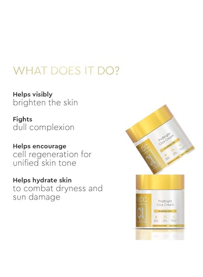 VLCC Clinic ProBright Cica Cream - 100g | Brightening Cream with Cica and Glutathione | Skin Brightening and Lightening Moisturizer | Suitable for All Skin Types | Skin Brightening & Revival - Image 2