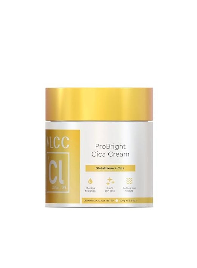 VLCC Clinic ProBright Cica Cream - 100g | Brightening Cream with Cica and Glutathione | Skin Brightening and Lightening Moisturizer | Suitable for All Skin Types | Skin Brightening & Revival - Image 1