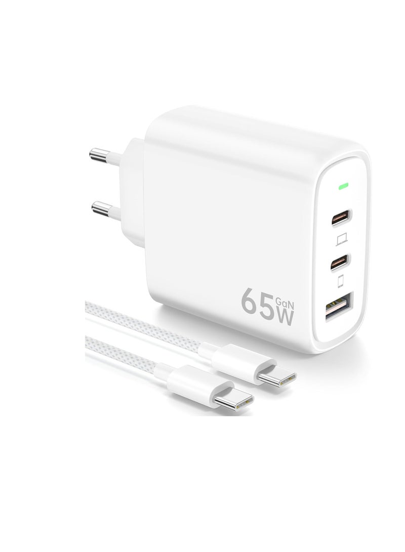 Terabyte 65W PD45W Dual Type-C+QC3.0 USB Multi Compatible Laptop Adapter EU + US + AU + UK - Image 1