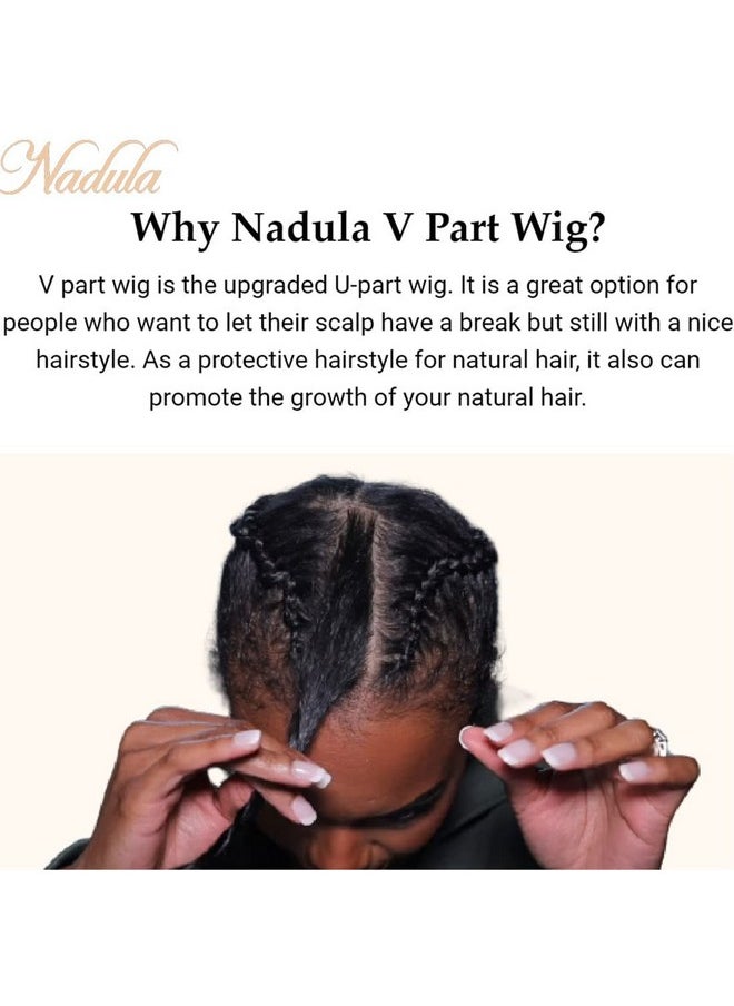 Nadula V Part Kinky Curly Wigs Human Hair No Leave Out Upgraded U Part Wigs For Women Affordable 4C Afro Curly Vpart Wigs Clip In Half Wig Beginner Friendly 150% Density Natural Color 18Inch  - Image 4