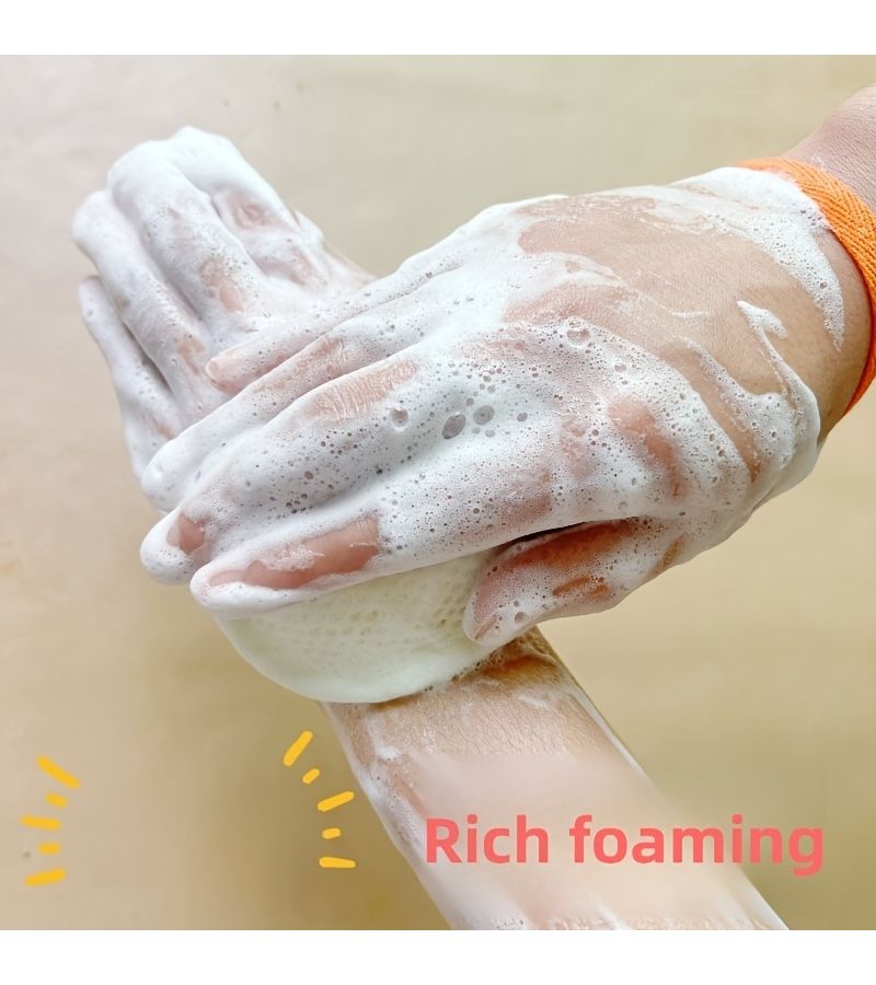 4pcs Double Sided Soap Bag With Bath Foam Net Soft Sponge For Home Use - Image 4
