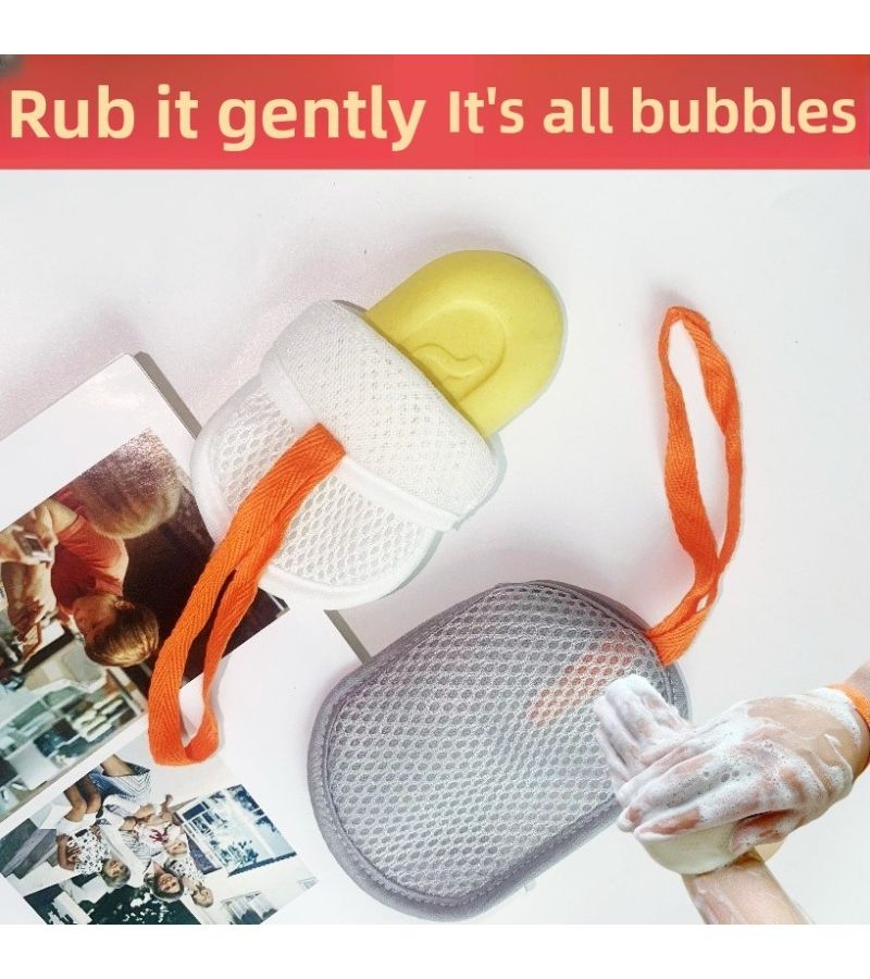 4pcs Double Sided Soap Bag With Bath Foam Net Soft Sponge For Home Use - Image 2