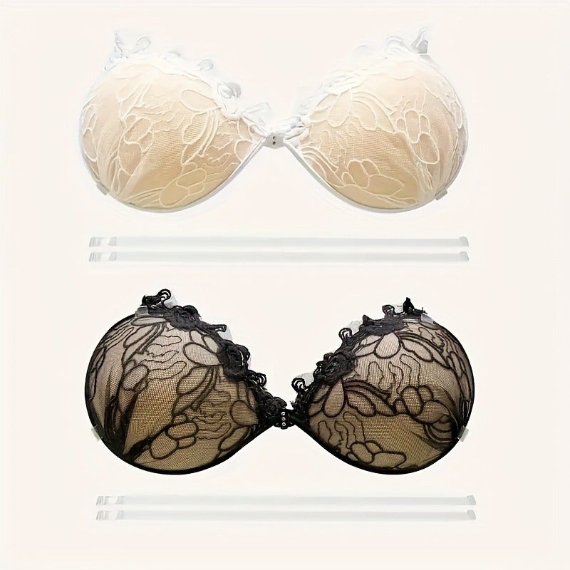 SAHOBBIEHOP Lace Bra Pad, Two Colors, Breathable & Adjustable - Image 2