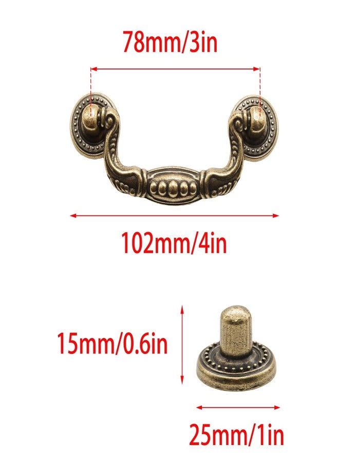 Adyoney 8 Pcs 3 Inch P02 Drop Drawer Handles Antique Bronze Cabinet Handle Drawer Pulls, with Mounting Screws, for Furniture Cupboard Wardrobe Kitchen Door - Image 2