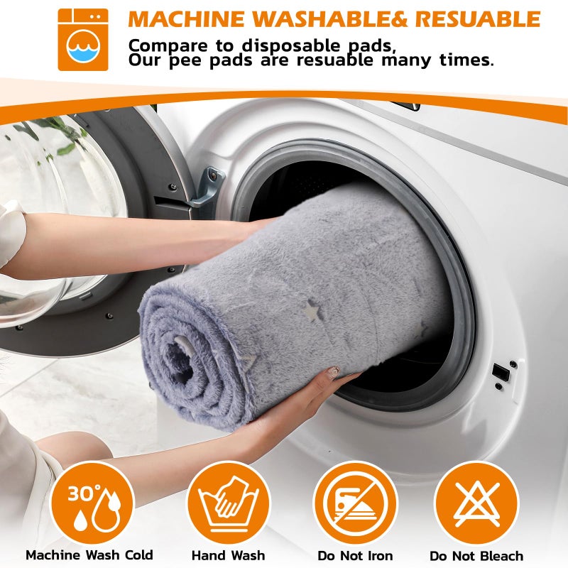 LOOBANI Washable Pee Pads for Dogs, 2 Pack 31 x 36 in Reusable Pee Pads for Dog Mat Puppy Mats Training Non Slip Whelping Mat for Dog Playpen, Crate, Car, Grey - Image 4