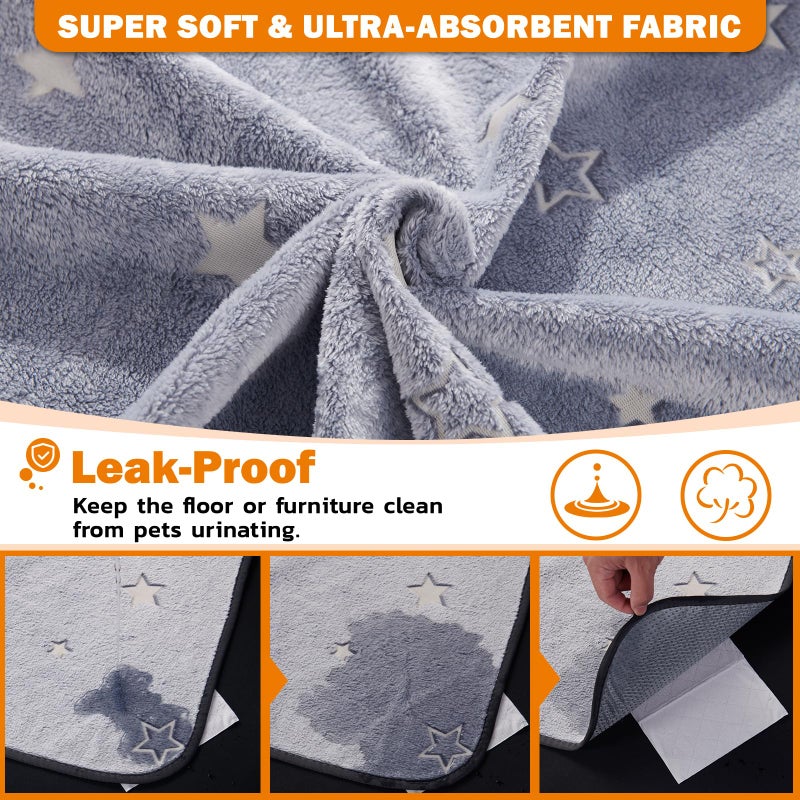 LOOBANI Washable Pee Pads for Dogs, 2 Pack 31 x 36 in Reusable Pee Pads for Dog Mat Puppy Mats Training Non Slip Whelping Mat for Dog Playpen, Crate, Car, Grey - Image 2
