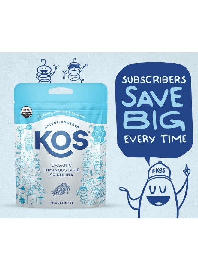 KOS Usda Organic Blue Spirulina Powder Phycocyanin Vegan Algae Superfood Natural Food Coloring For Smoothies & Protein Drinks Plant Based Non Gmo 27 Servings - Image 3