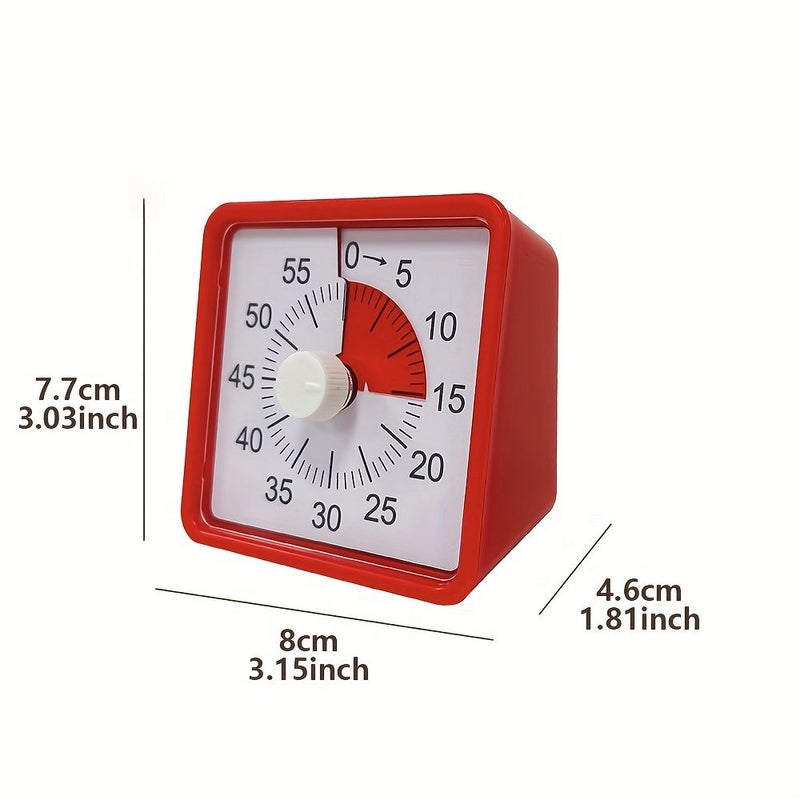 Red Silent Movement 60 Minute Timer Visible Countdown Timer for Children Adults Office Meetings Exams Kitchen Use - Image 4