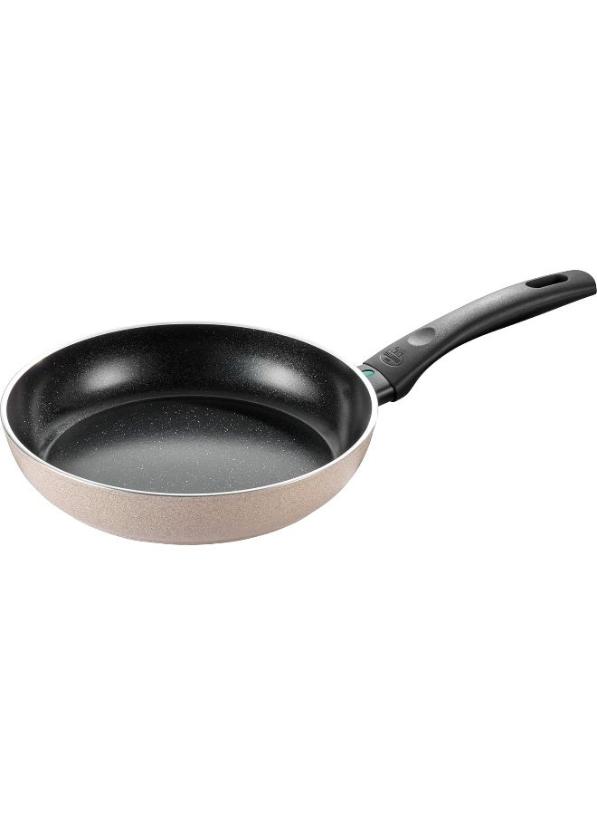 BALLARINI Ledro Frying Pan 24 cm Aluminium Induction Ceramic Non-Stick Coating Thermopoint Made in Italy Beige - Image 1