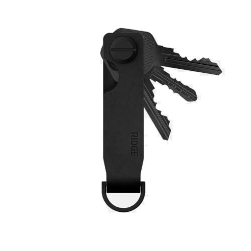 The Ridge Key Organizer - Compact Metallic Key Holder, Minimalist Innovative Keyholder, Smart Keychain Secures 2-6 Keys (Midnight Black) - Image 1
