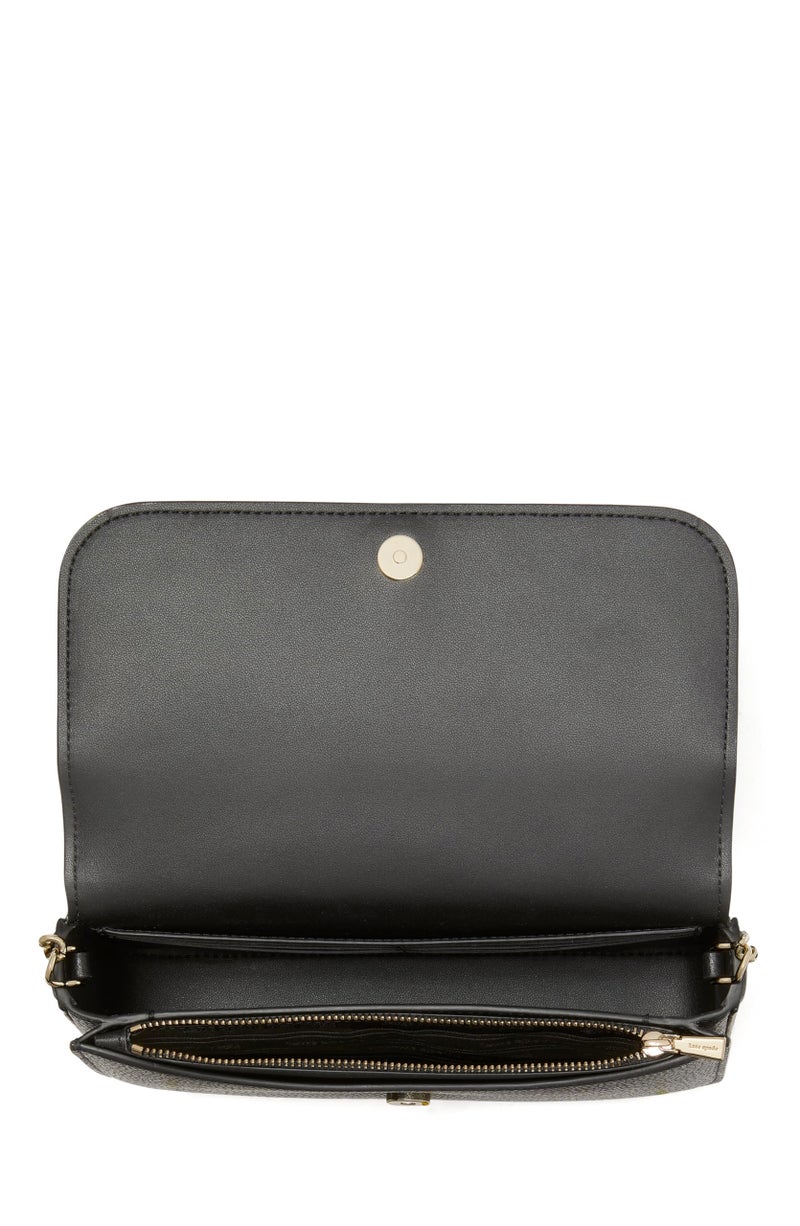 Kate Spade New York محفظة كيت سبيد نيويورك آفا من الجلد المدبوغ بسلسلة قابلة للطي، سوداء - Image 3