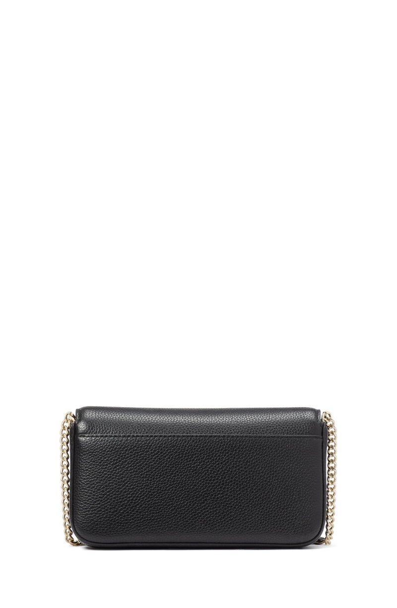 Kate Spade New York محفظة كيت سبيد نيويورك آفا من الجلد المدبوغ بسلسلة قابلة للطي، سوداء - Image 4