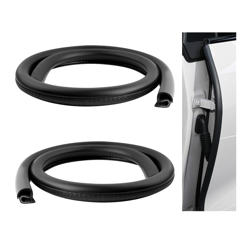 VKQTS 2PCS 2.62Ft Adjustable Automotive Weather Stripping Door Seal,Open-end Car Door Weather Stripping with Upgraded U-Shaped Fixing Steel Strip & Bayonet,Thickened Car Rubber Edge Trim - Image 1