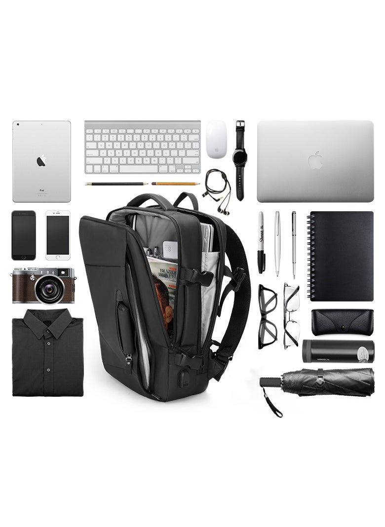 MARK RYDEN - MARK RYDEN 9299 Black Casual Laptop Backpack Fits for 17.3 Laptop with USB port - Image 1