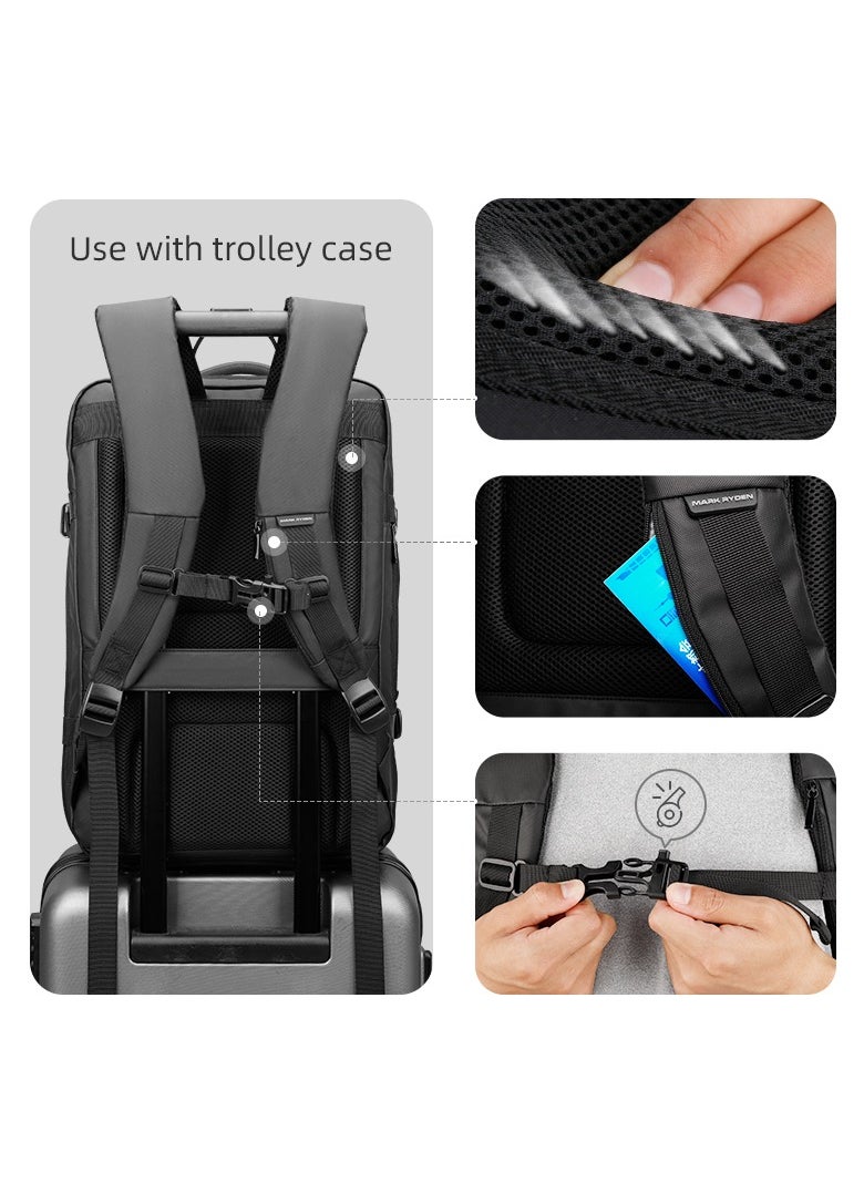 MARK RYDEN - MARK RYDEN 9299 Black Casual Laptop Backpack Fits for 17.3 Laptop with USB port - Image 1