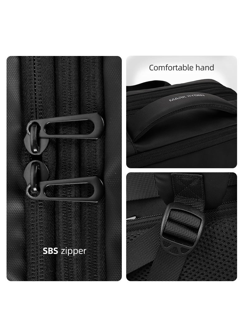 MARK RYDEN - MARK RYDEN 9299 Black Casual Laptop Backpack Fits for 17.3 Laptop with USB port - Image 1