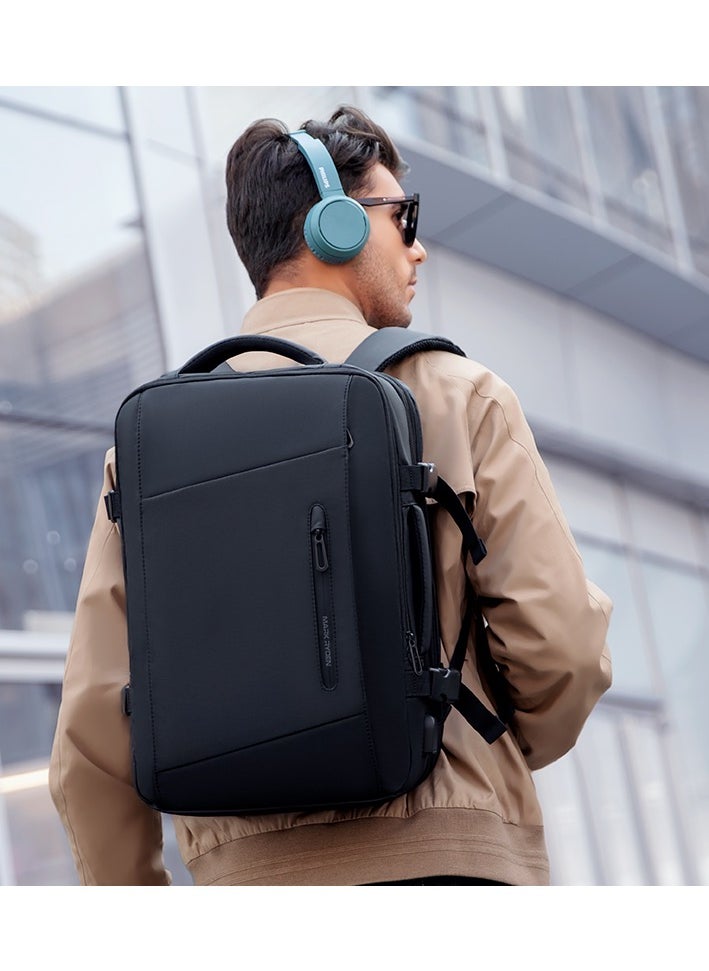 MARK RYDEN - MARK RYDEN 9299 Black Casual Laptop Backpack Fits for 17.3 Laptop with USB port - Image 1