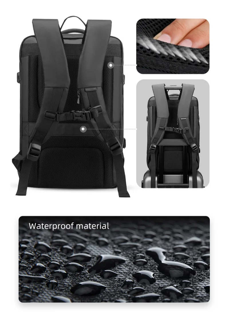 MARK RYDEN MARK RYDEN 9299 Black Casual Laptop Backpack Fits for 17.3 Laptop with USB port