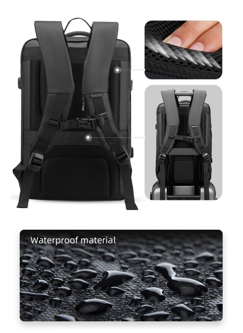 MARK RYDEN - MARK RYDEN 9299 Black Casual Laptop Backpack Fits for 17.3 Laptop with USB port - Image 1