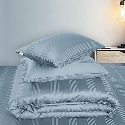 Spread Spain Cotton with Striped Design & 450 Thread Count Single Size Barcode Duvet Cover - Citadel (60x90 inch) - Image 4