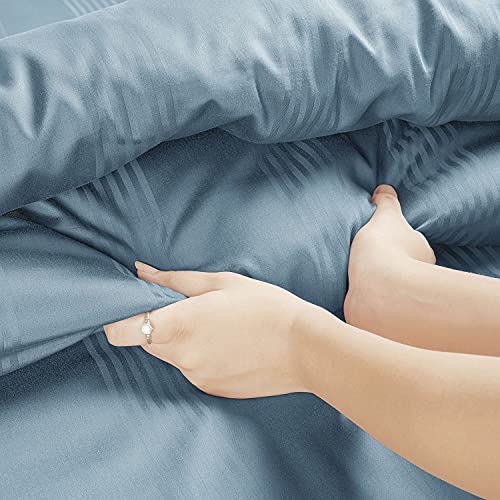 Spread Spain Cotton with Striped Design & 450 Thread Count Single Size Barcode Duvet Cover - Citadel (60x90 inch) - Image 2